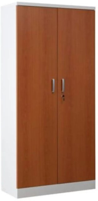 PROREGAL Aktenschrank Beetle mit 4 Fachböden und Schloss, Weiß und Erle, H x B x T: 195 x 92 x 42 cm - Bild 1