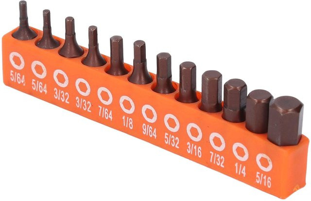 Neoglint 12-teiliges Sechskant-Bit-Set Imperial in Orange, 1/4 Schaft für Bohrmaschine und Akkuschrauber, aus S2 legiertem Stahl, 25 mm mit Aufbewahrungshalter - Bild 1