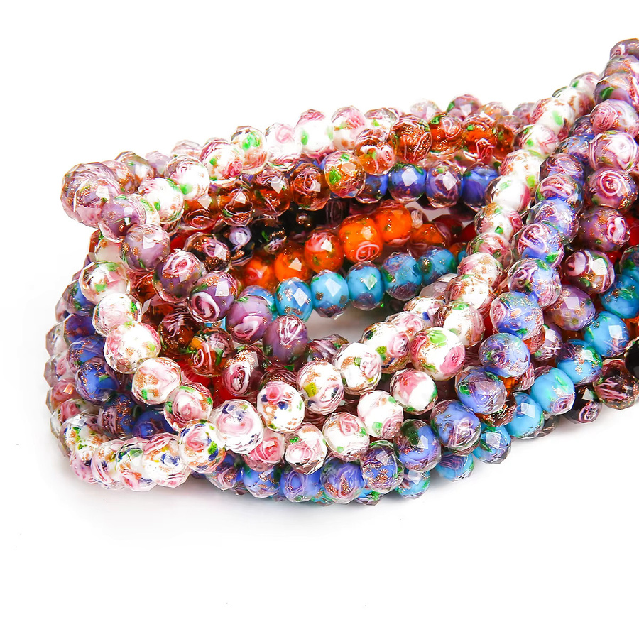Beadia Perlen, Lampwork Abacus, Glas, bunt, facettiert, 8/10/12 mm - Bild 2