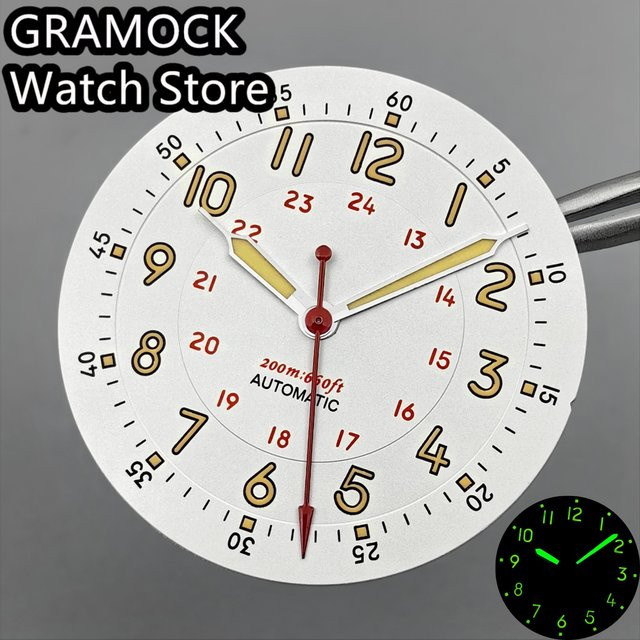 GRAMOCK Pilot-Zifferblatt, 29 mm, weiß, Unisex - Bild 1