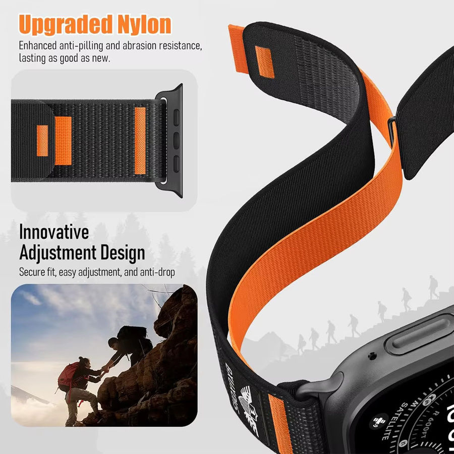 LCAPLE Uhrenarmband Nylon, Schwarz, Sport-Loop für Apple Watch - Bild 2