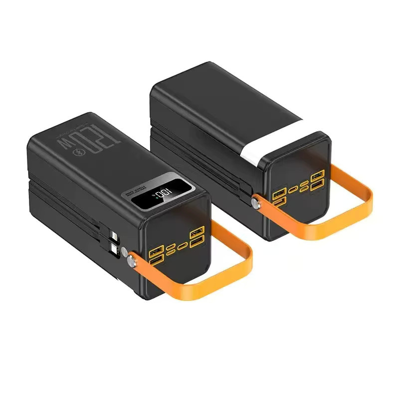 SCRCEO Tragbare Powerbank mit 30000mAh und 120W Schnellladefunktion, LED-Ladegerät in Weiß - Bild 3