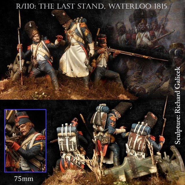 LISM Harzfiguren-Modellbausatz Militärszene Waterloo 1815, Maßstab 1:24 - Bild 1