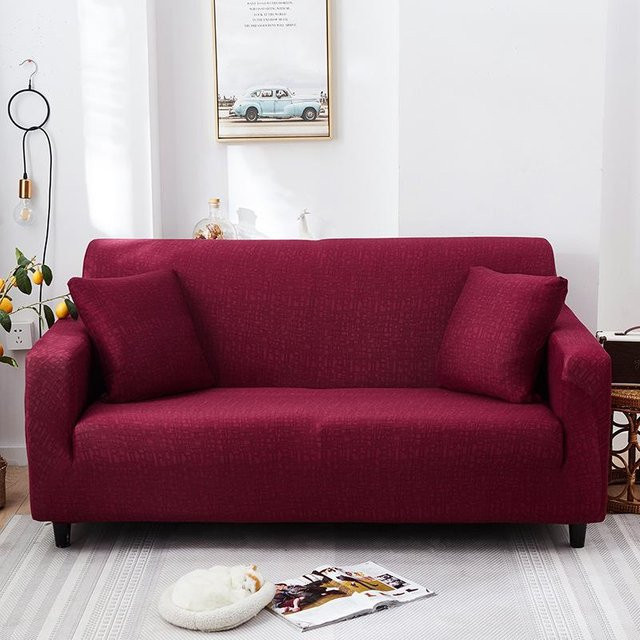 BC-Warm Home All-Inclusive Stretch-Sofabezug, rot, elastisch und rutschfest, Breite: 235-300 cm - Bild 1