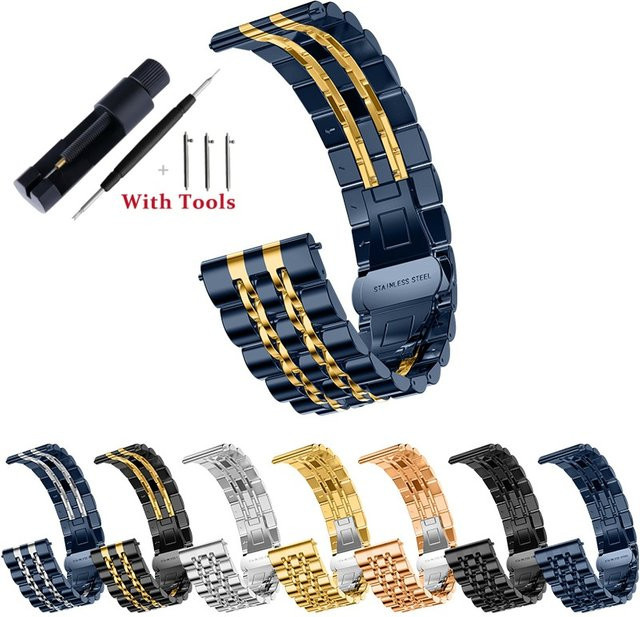 Aotelayer Uhrenarmband Edelstahl, Bicolor, 20mm 22mm, Unisex - Bild 1