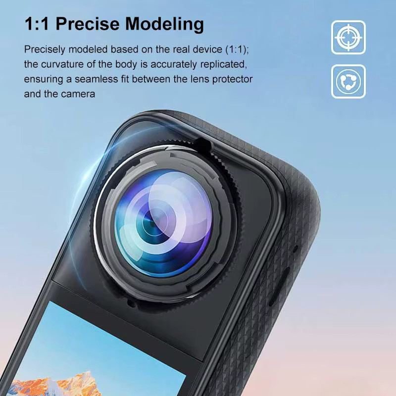 PULUZ Standard Rotation PC-Objektivschutzabdeckung für Insta360 X5 in Schwarz - Bild 3