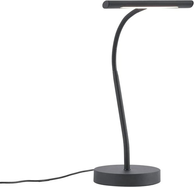 QAZQA Art Deco Tischleuchte Schwarz mit dimmbarer LED in Warmweiß für Schreibtisch und Nachttisch - Bild 1