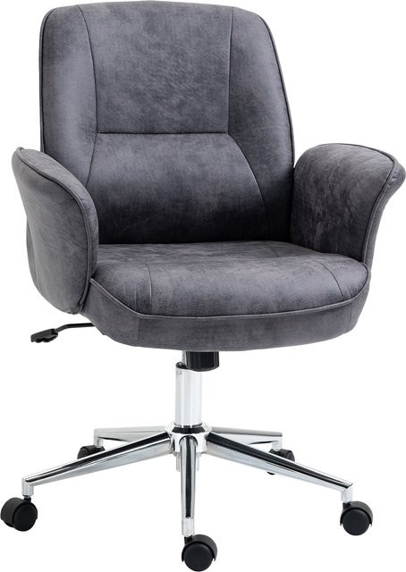 Vinsetto Bürostuhl XXL Aosom, ergonomischer Schreibtischstuhl in Grau mit Wippenfunktion und Rollen, höhenverstellbar, bis 120 kg belastbar - Bild 1