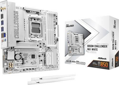 ASRock B850M Challenger WiFi White Micro-ATX Mainboard AM5 mit DDR5 und WiFi 7 - Bild 2