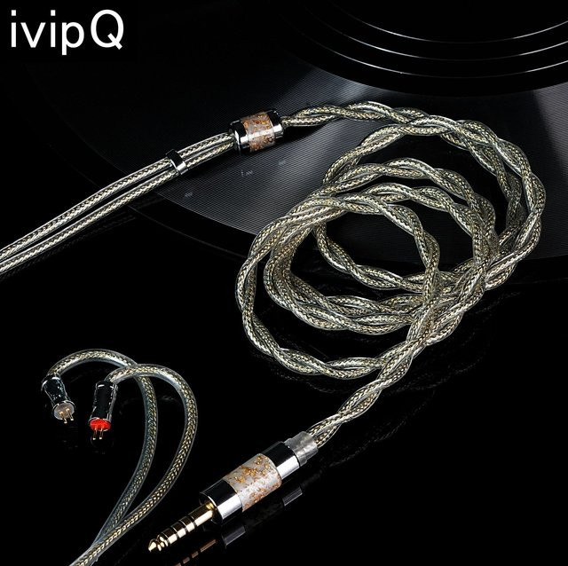 ivipQ-568 HiFi IEM-Kabel für In-Ear Kopfhörer in Gold mit MMCX oder 0,78 2PIN Anschluss kompatibel mit IE900 - Bild 1