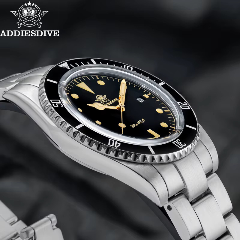 ADDIESDIVE Taucheruhr, Quarz, Edelstahl, Grün, 39 mm, Herren - Bild 4