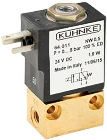 Kendrion Magnetventil 64.001 in Schwarz aus Messing mit 24V DC und einer Nennweite von 1mm - Bild 1