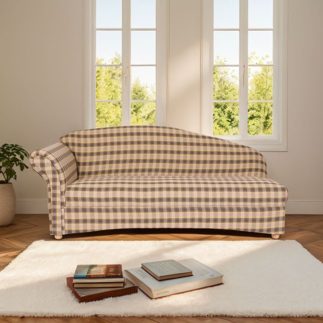 3-Sitzer Sofa Loretta von Prestige Home mit linker Armlehne, Braun kariert, B/T/H: 193 x 83 x 85 cm - Bild 1