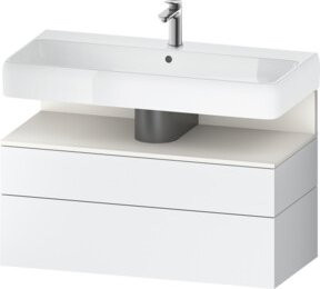 Duravit Waschtischunterschrank Qatego in Weiß mit 1 Schrank und 1 Auszug, B/T/H: 99 x 47 x 59 cm - Bild 1