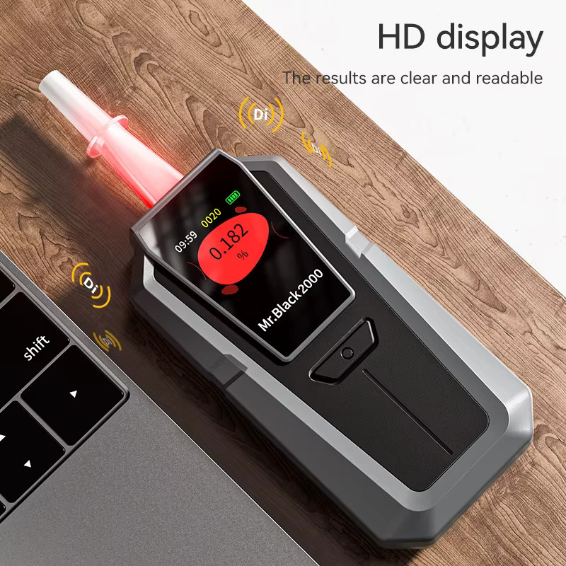 Digitaler tragbarer Alkoholtester Mr.Black Atemanalysator in Schwarz - Bild 5