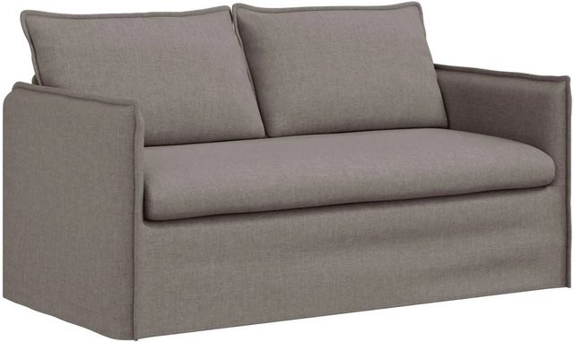 vidaXL Sofa in Taupe mit Stoffbezug und Metallrahmen B/T/H: 156 x 82 x 85 cm - Bild 1