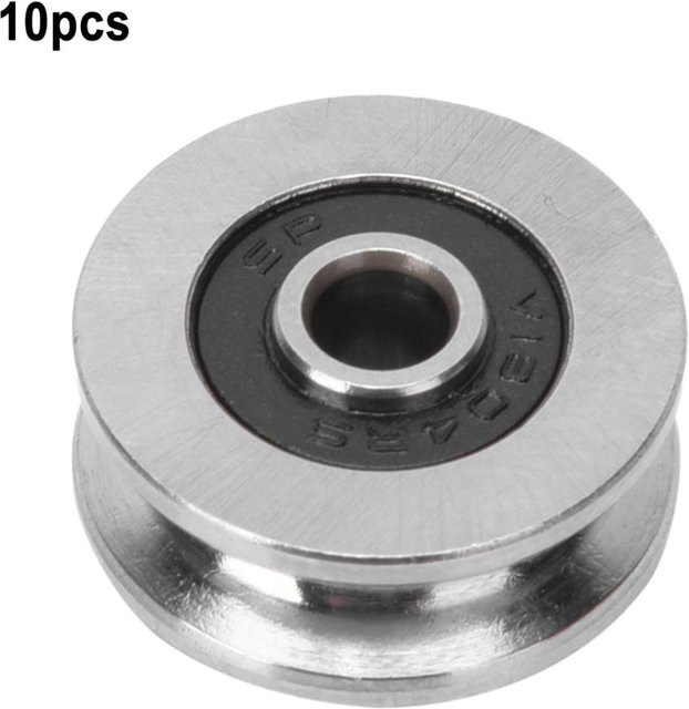 10 Stück Painter TV0418 V-Nut Spurrollenlager Führungsschienenlager aus Stahl in Silber, B/T/H: 4 x 18 x 8 mm - Bild 1