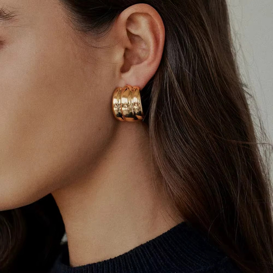SLOONGJEWELRY Ohrstecker 18K vergoldet, Edelstahl, Damen - Bild 2