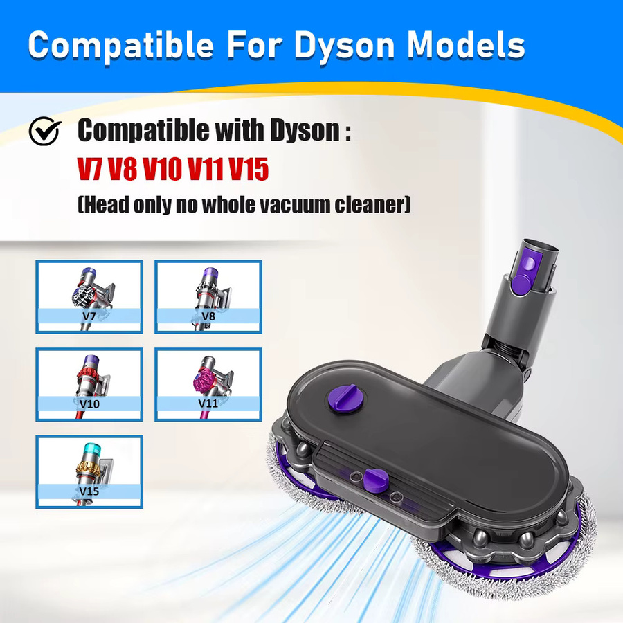 2-in-1 Staubsauger-Moppkopf-Set für Dyson V6 V7 V8 V10 V11 in Grau, waschbare Bodenbürste als austauschbares Ersatzzubehör - Bild 2