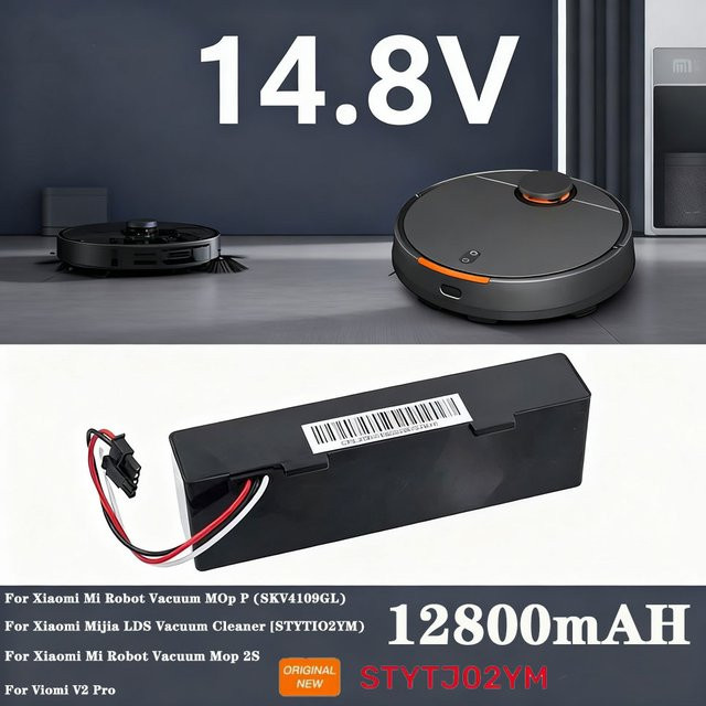 STYTJ02YM Akku 14,8 V 12800 mAh Schwarz für Xiaomi Mijia LDS Staubsauger Mi Robot Vacuum-Mop P und Mi Robot Vacuum-Mop 2S sowie Haier JX37 - Bild 1
