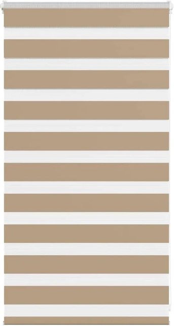 vidaXL Doppelrollo Day & Night Sandbraun, gestreift, Polyester, B: 70 cm, H: 100 cm - Bild 1