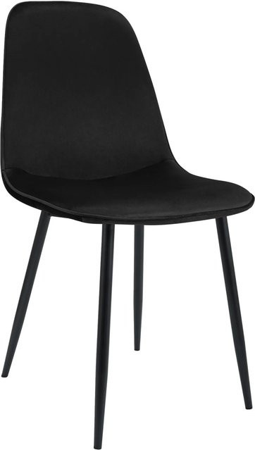 DELUKE Esszimmerstuhl RAZON in Schwarz aus Samt mit Metallgestell, B/T/H: 45 x 54 x 88 cm - Bild 1