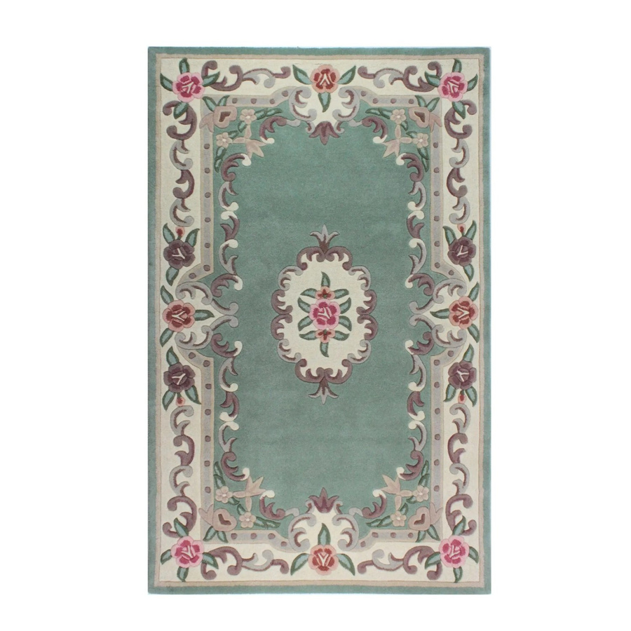 Flair Rugs Wollteppich Aubusson in Grün mit floralem Design, handgeknüpft, B: 240 cm, T: 150 cm - Bild 2