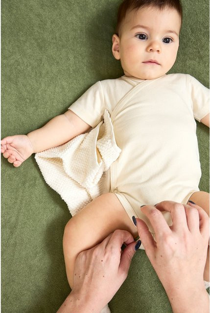 Meyco Baby Wickelauflagenbezug aus Frottee in Grün und Beige, B/T: 85 x 75 cm - Bild 1