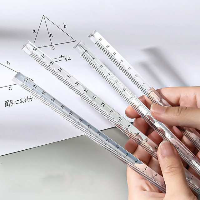 Lytwtw's Transparentes Dreieckiges Lineal im Kawaii-Design für Schule und Büro, Länge: 20 cm - Bild 1