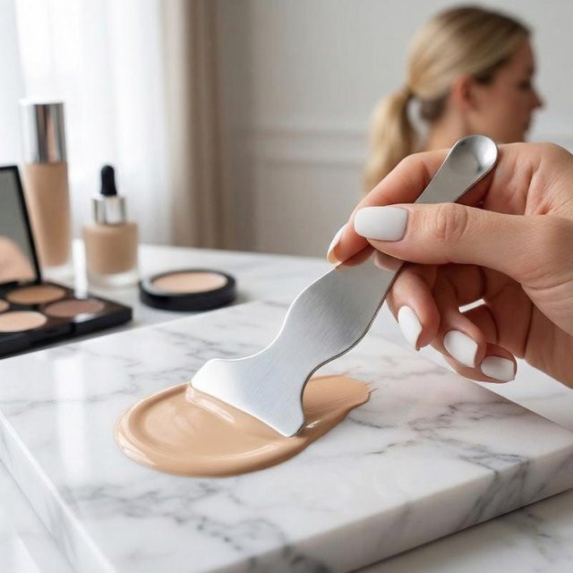 HNKMP Foundation-Spatel aus Edelstahl, Unisex - Bild 1