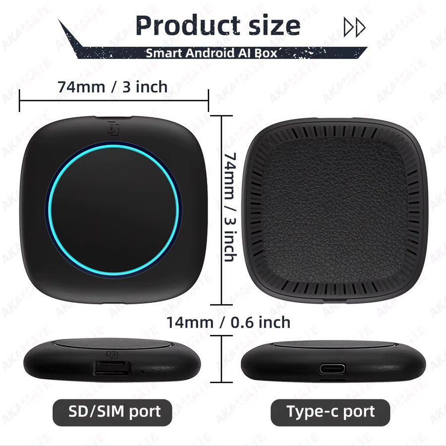 AKAMATE Android Wireless CarPlay und Android Auto AI Box für BMW ID6 ID7 ID8 ID9, Schwarz - Bild 2