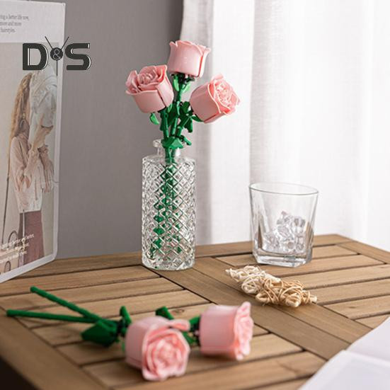 DYS Home Decor Baustein Rose Zweig DIY Montage Spielzeug in Blau aus Kunststoff für Kinder und Erwachsene - Bild 2