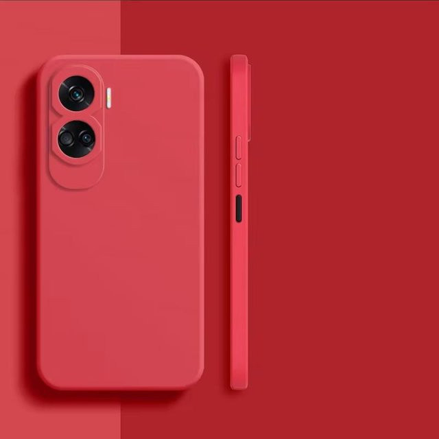 Stoßfeste Handyhülle aus Flüssigsilikon für Honor 90 Lite und Honor 90 5G in Rot - Bild 1