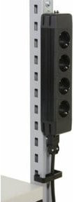 Rocholz 4-fach Steckdose SYSTEM 2000, Farbe: Schwarz, B/T/H: 30,4 x 6,1 x 4,5 cm - Bild 1