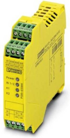 Phoenix Contact Sicherheitsrelais PSR-SCP-24UC/ESM4/2X1/1X2 in Gelb, Betriebsspannung 24 V/DC und 24 V/AC, 2 Schließer, B/H/T: 22,5 x 99 x 114,5 mm - Bild 1