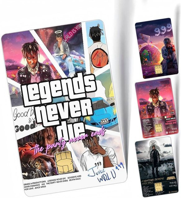 J-Juice WRLD Musikalbum Wasserfeste Aufkleber Set, 4 Stück, Multicolor, Rechteckig - Bild 1