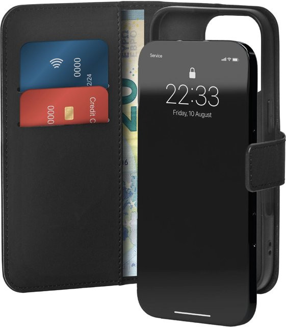 Case Wallet Stand Handyhülle für Apple iPhone 16 Pro Max in Schwarz - Bild 1