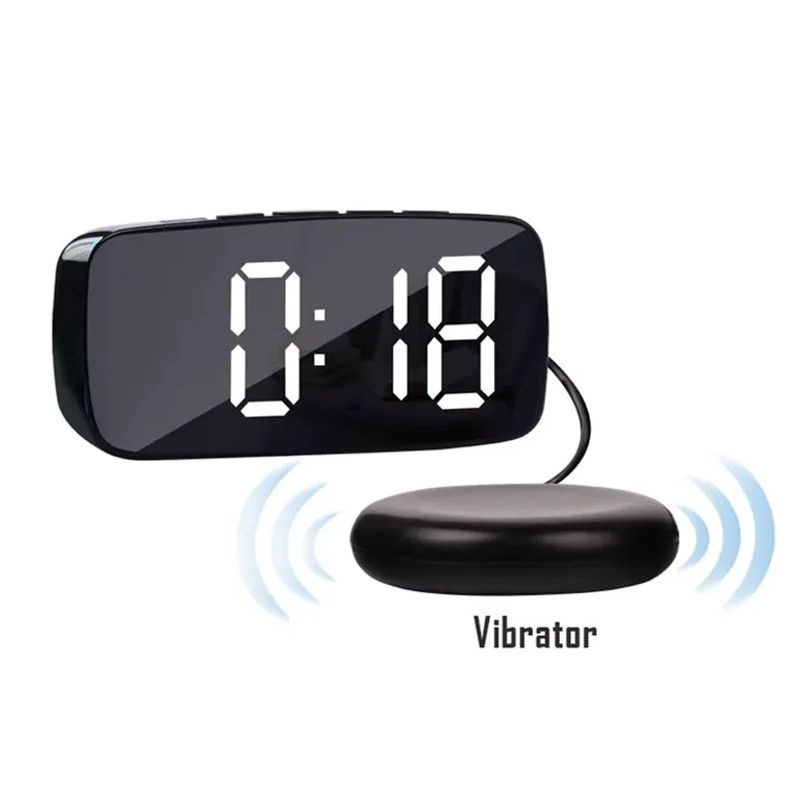 AASuper Multifunktionaler Bettvibrator mit lautem Vibrationsalarm und Schlummerfunktion, Dual-USB, Schwarz - Bild 5