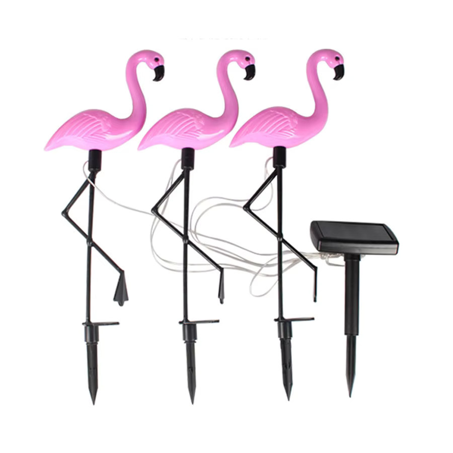 PAMNNY Solar-Flamingo-Stablampe Pink, wasserdichte LED-Gartenleuchte für Rasen, Wege und Terrasse - Bild 3
