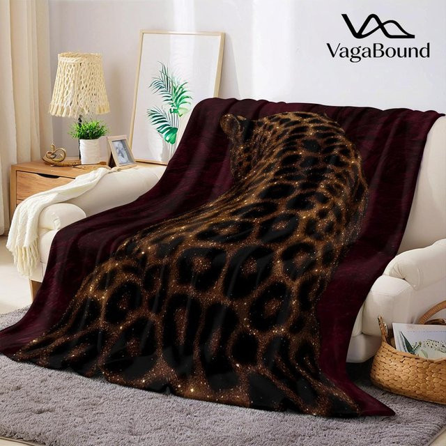 JMG Household Supplies Flaneldecke Leopard-Design in Schwarz, weich und warm, B/H: 70 x 100 cm - Bild 1