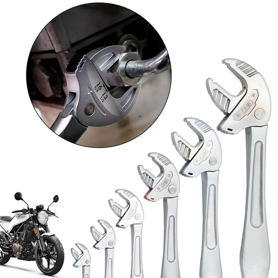 Multifunktions-Schraubenschlüssel mit großem Öffnungsbereich in Silber für Auto, Motorrad und Maschinenreparaturen - Bild 5