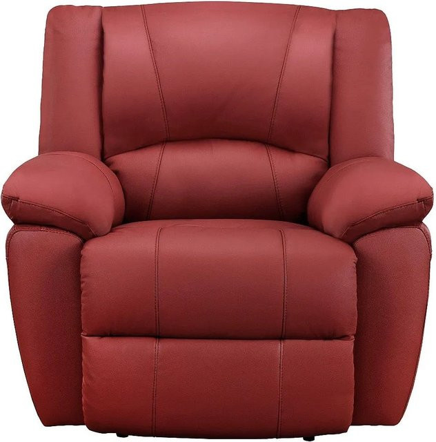 Vente-unique Relaxsessel Aroma in Rot aus Leder mit Armlehnen, Höhe: 102 cm - Bild 1