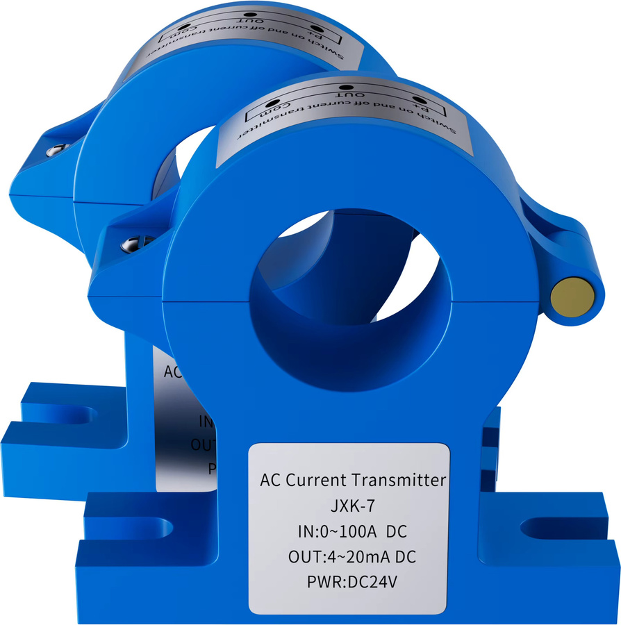 XUYANGQIDIAN Split-Core Stromwandler mit Lochgrößen 20 mm, 25 mm oder 38 mm, Wechselstrom-Hallsensor mit 4-20mA oder 0-10V Ausgang, Farbe: Blau - Bild 3