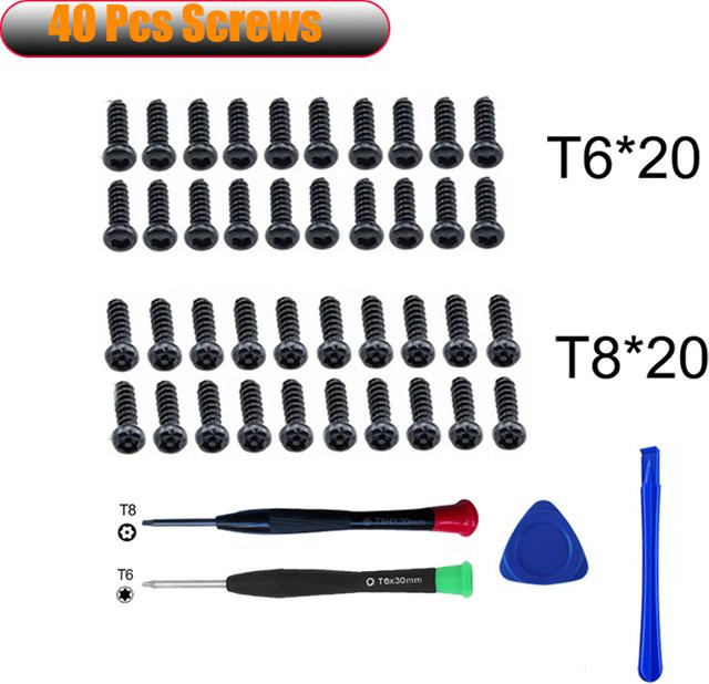 ERIKOLE 40er Set T6 T8 Schrauben und Schraubendreher für Xbox Serie S/X, Xbox One S und Xbox 360 Controller Reparatur Set in Schwarz - Bild 1