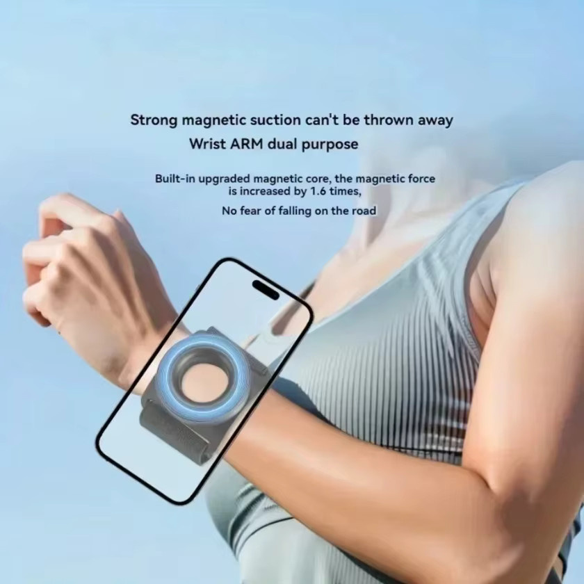 VIKEFON Magnetische Lauf-Handyhalterung in Schwarz mit 360 Grad Drehung und verstellbarem Armband für iPhone 14 15 16 17 - Bild 4
