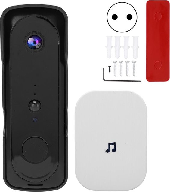 GoolRC WLAN Video-Türsprechanlage in Schwarz mit 1080P Auflösung, 2-Wege-Audio, Infrarot-Nachtsicht und Bewegungserkennung - Bild 1