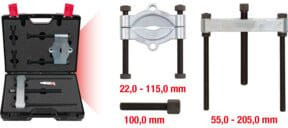 KS Tools Trennmesser-Satz aus Stahl, 3-teilig, Silber, Ø 22-115mm - Bild 1
