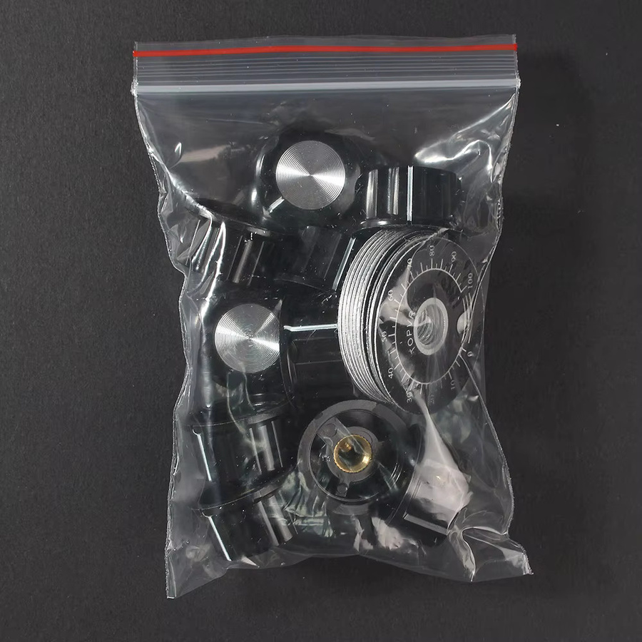 YTDMEN 10-teiliges Potentiometer-Knopf-Set MF-A03 aus Bakelit mit Skalenplatte und Blechskala in Schwarz - Bild 4