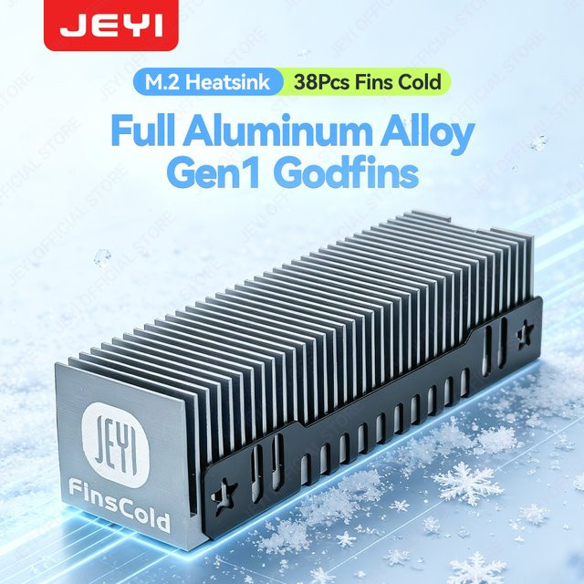 JEYI M.2 SSD-Kühlkörper aus Aluminium für NVMe, NGFF und SATA SSDs zur passiven Kühlung im PC - Bild 1