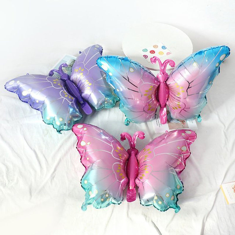 3er Set bunte Schmetterlings-Folienballons von LQDIANTANG in mehrfarbig für Geburtstag, Hochzeit und Babyparty - Bild 1